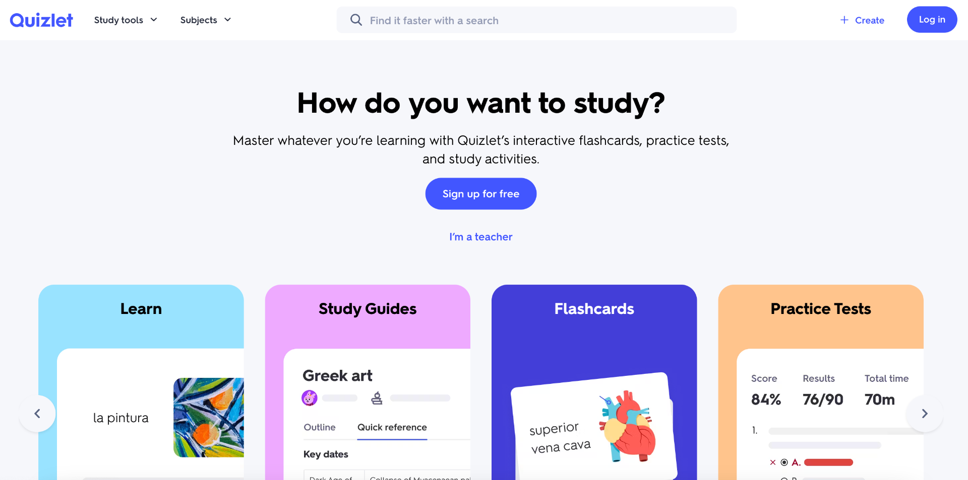 Quizlet study platform
