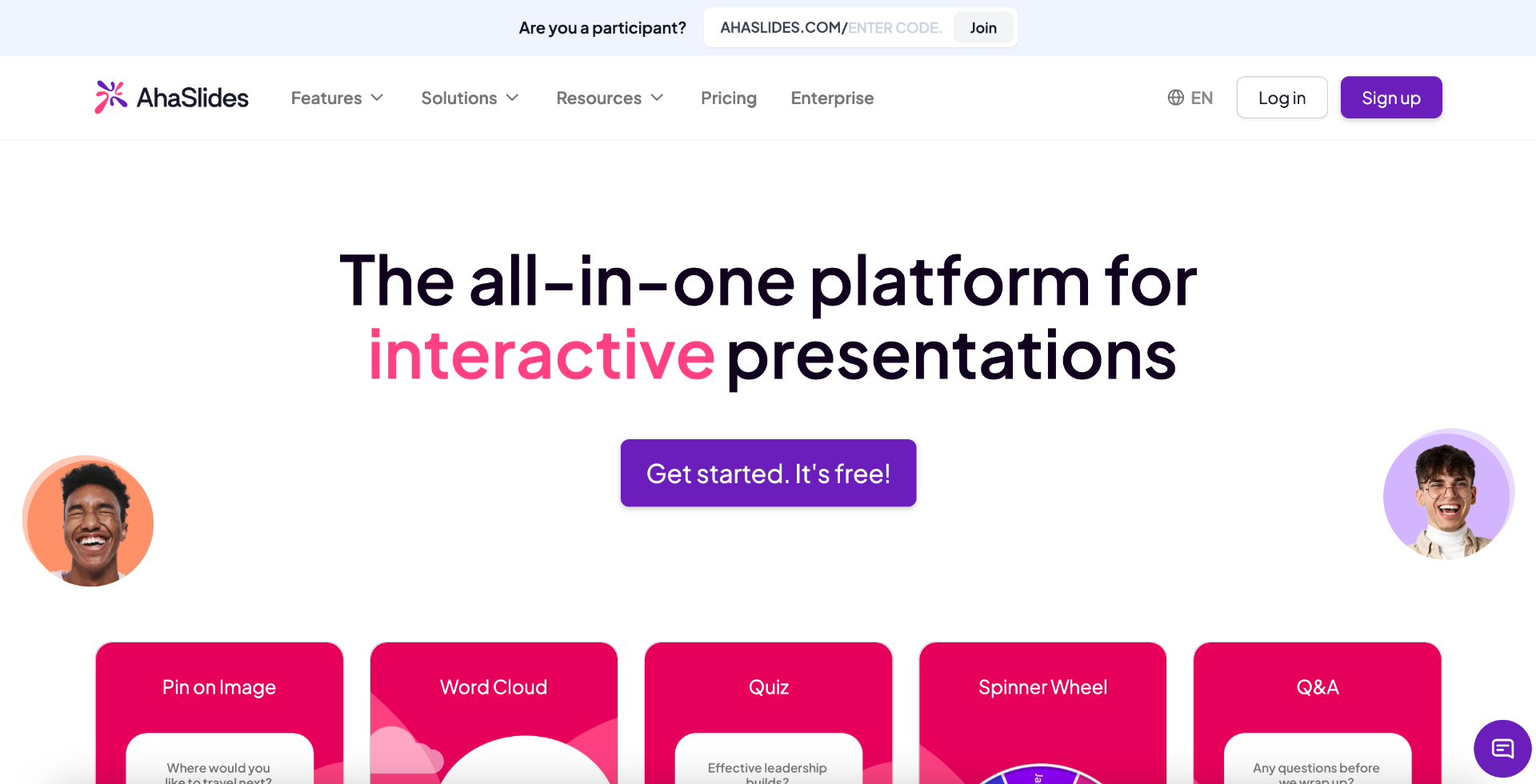 AhaSlides interactive presentations